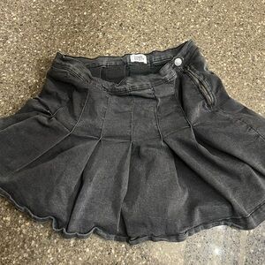 Trendy Skater Skirt Pleated Denim with Stretch Size XL Mini Grunge Y2K Goth Bike